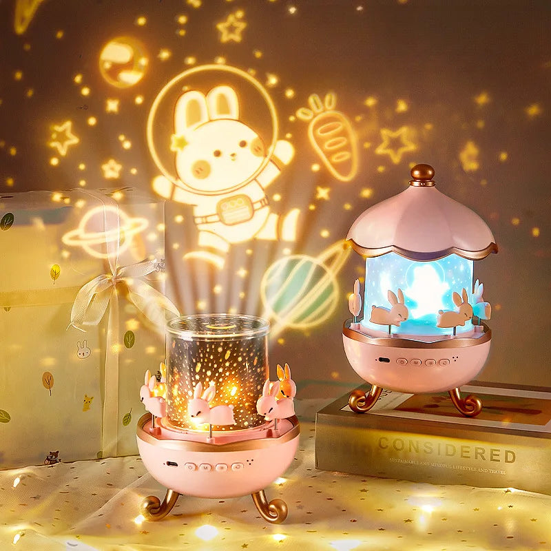 Kawaii Star Projector Night Light – Cute Castle Lamp for Kids & Baby Girls