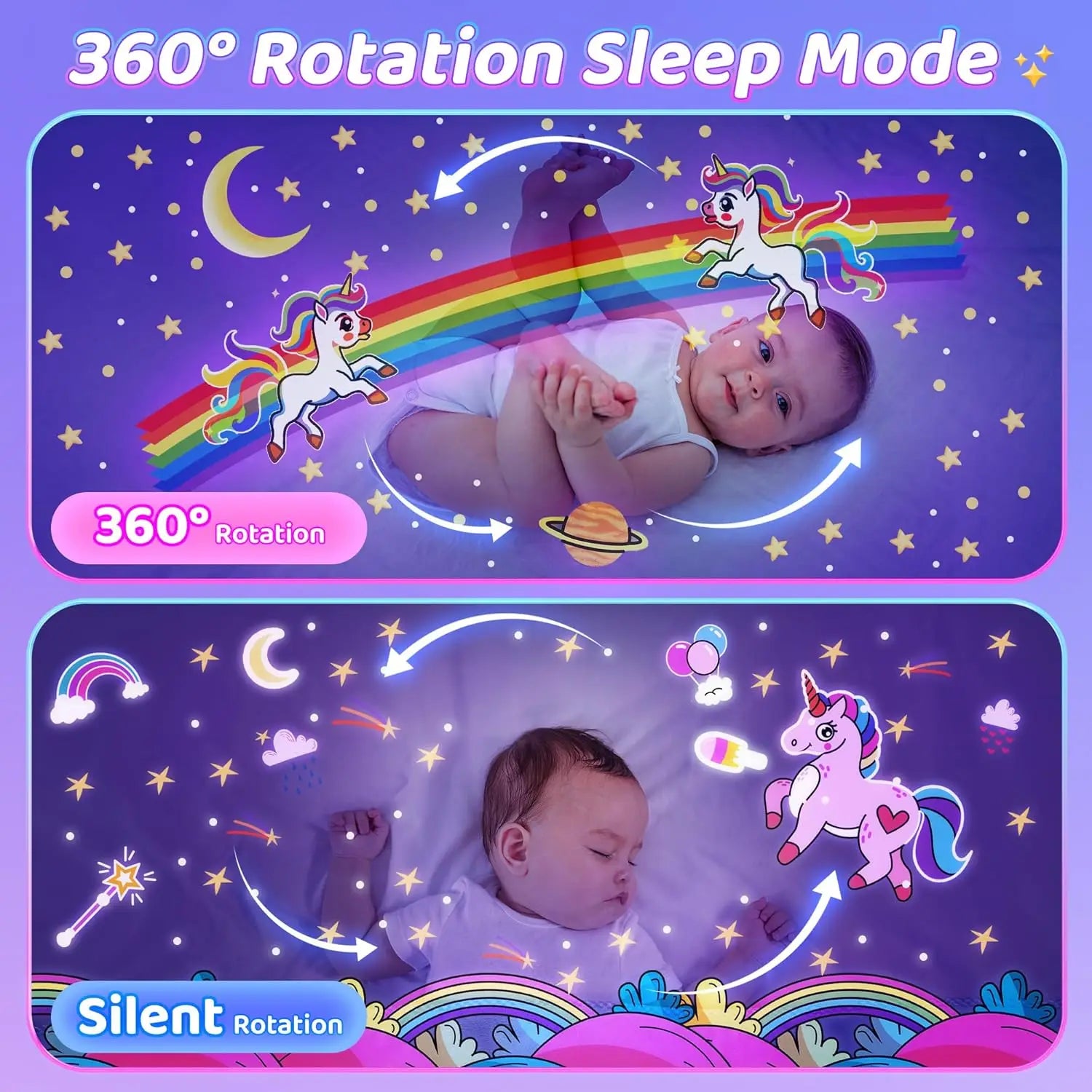 Kawaii Star Projector Night Light – Cute Castle Lamp for Kids & Baby Girls