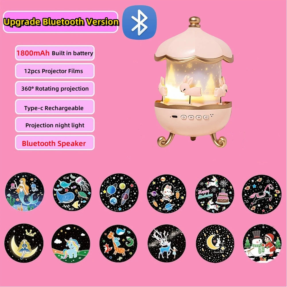 Kawaii Star Projector Night Light – Cute Castle Lamp for Kids & Baby Girls
